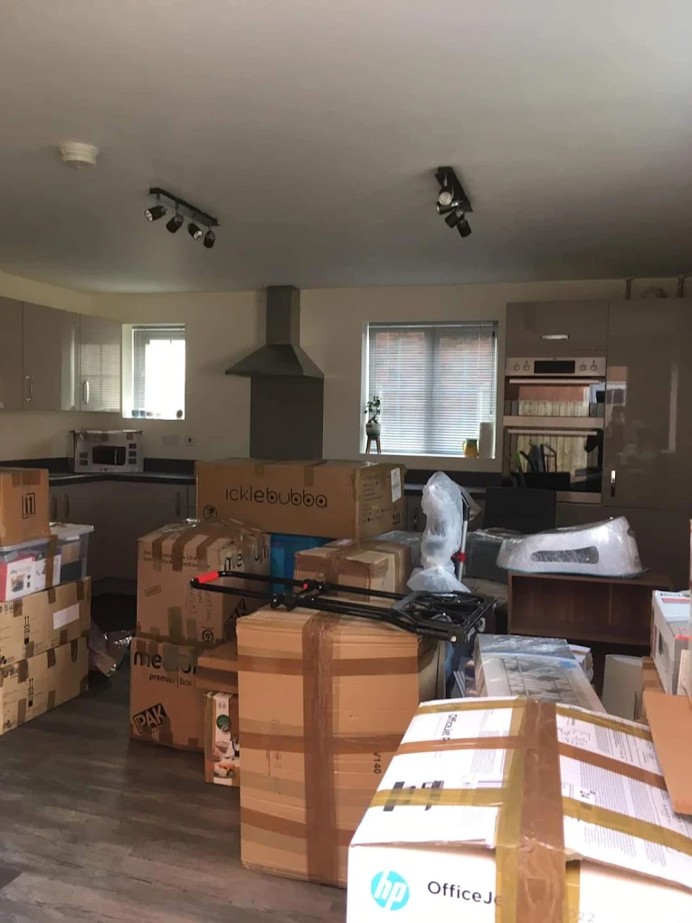 A home carefully packed and ready to load